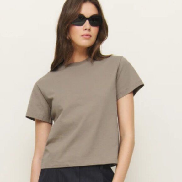 Reformation Rowan Crew Tee Brown - Size M - Picture 1 of 1